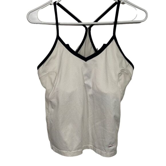 Nike Retro White & Pink Fitted Strappy Athletic Tank Top - Picture 1 of 3